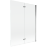 Mexen Mist параван за вана, двукрилен, десен 130 x 150 см, прозрачен, хром - 8A9-130-002-01-00-P