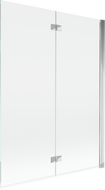 Mexen Mist параван за вана, двукрилен, десен 130 x 150 см, прозрачен, хром - 8A9-130-002-01-00-P