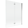 Mexen Mist двукрилен дясен параван за вана 140 x 150 см, прозрачен, хром - 8A9-140-002-01-00-P
