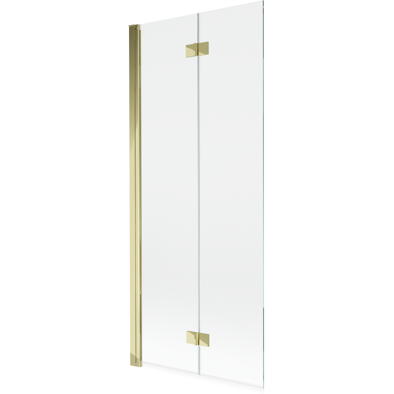 Mexen Mist душ параван, 2-крилен, ляв 80 x 150 см, прозрачен, златен - 8A9-080-002-50-00-L