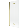 Mexen Mist душ параван, 2-крилен, ляв 80 x 150 см, прозрачен, златен - 8A9-080-002-50-00-L