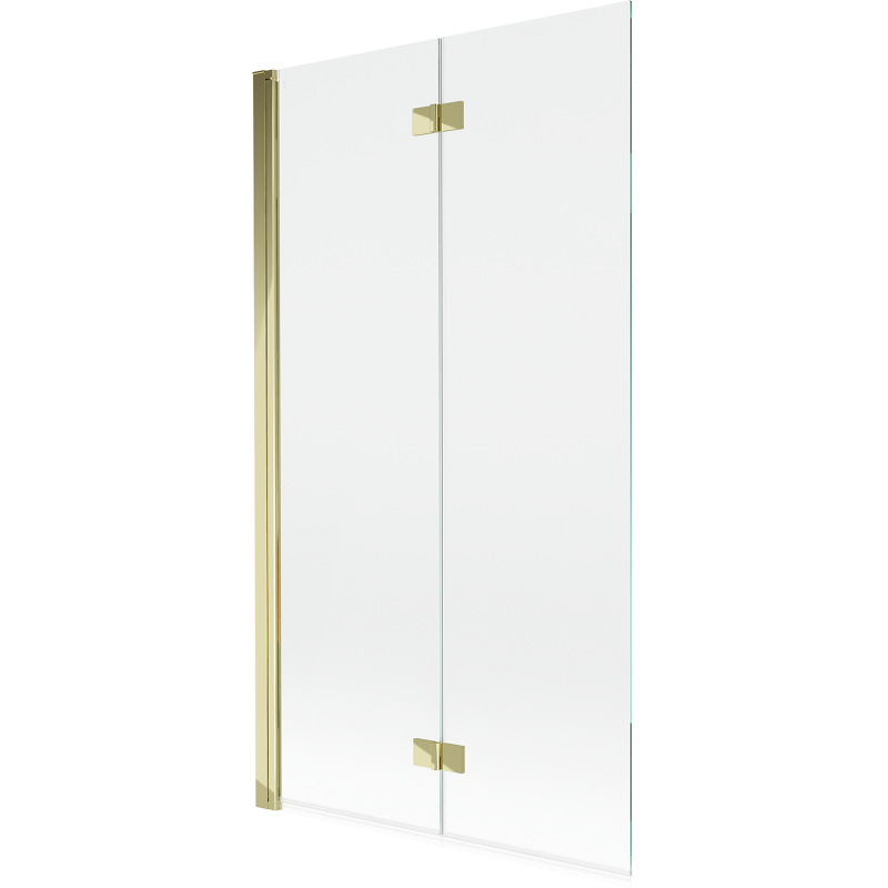 Mexen Mist параван за баня 2-крилен ляв 100 x 150 см, прозрачен, златист - 8A9-100-002-50-00-L