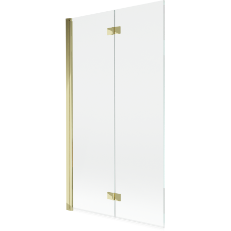 Mexen Mist параван за баня 2-крилен ляв 100 x 150 см, прозрачен, златист - 8A9-100-002-50-00-L