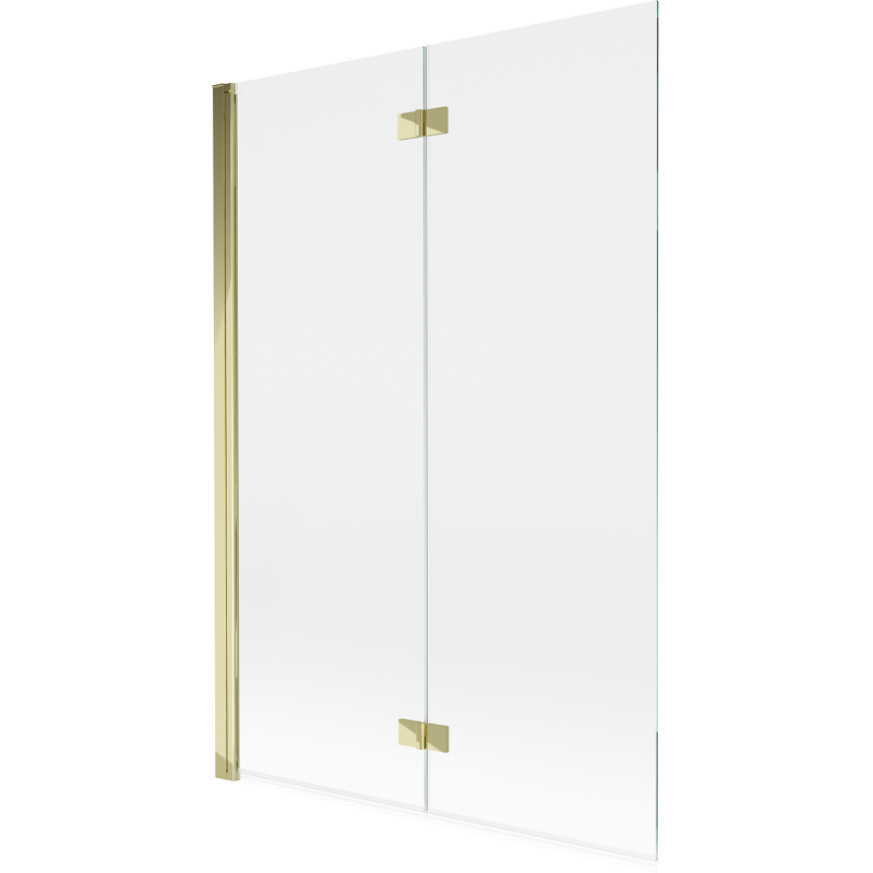 Mexen Mist параван за вана, двукрила, лява, 120 x 150 см, прозрачен, златен - 8A9-120-002-50-00-L