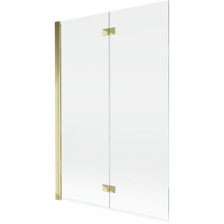 Mexen Mist параван за вана, двукрила, лява, 120 x 150 см, прозрачен, златен - 8A9-120-002-50-00-L