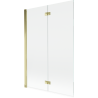 Mexen Mist параван за вана, двукрила, лява, 120 x 150 см, прозрачен, златен - 8A9-120-002-50-00-L