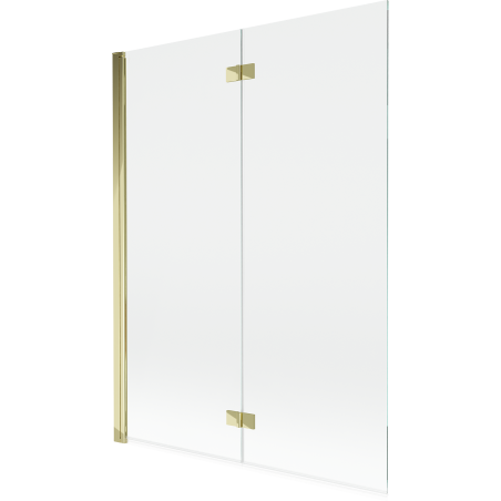 Mexen Mist параван за вана 2-крилен ляв 130 x 150 см, прозрачен, златист - 8A9-130-002-50-00-L