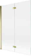 Mexen Mist параван за вана 2-крилен ляв 130 x 150 см, прозрачен, златист - 8A9-130-002-50-00-L