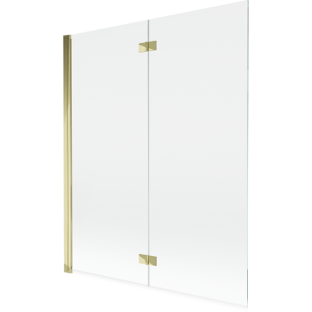 Mexen Mist преграда за вана с два крила лява 140 x 150 см, прозрачна, златна - 8A9-140-002-50-00-L