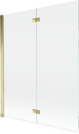 Mexen Mist преграда за вана с два крила лява 140 x 150 см, прозрачна, златна - 8A9-140-002-50-00-L