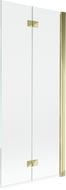 Mexen Mist двукрилен душ параван, десен 80 х 150 см, прозрачен, златен - 8A9-080-002-50-00-P