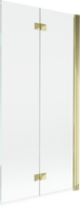 Mexen Mist душ параван 2-крилен десен 90 x 150 см, прозрачен, златен - 8A9-090-002-50-00-P
