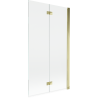 Mexen Mist двукрилен душ параван, десен 100 x 150 см, прозрачен, златен - 8A9-100-002-50-00-P