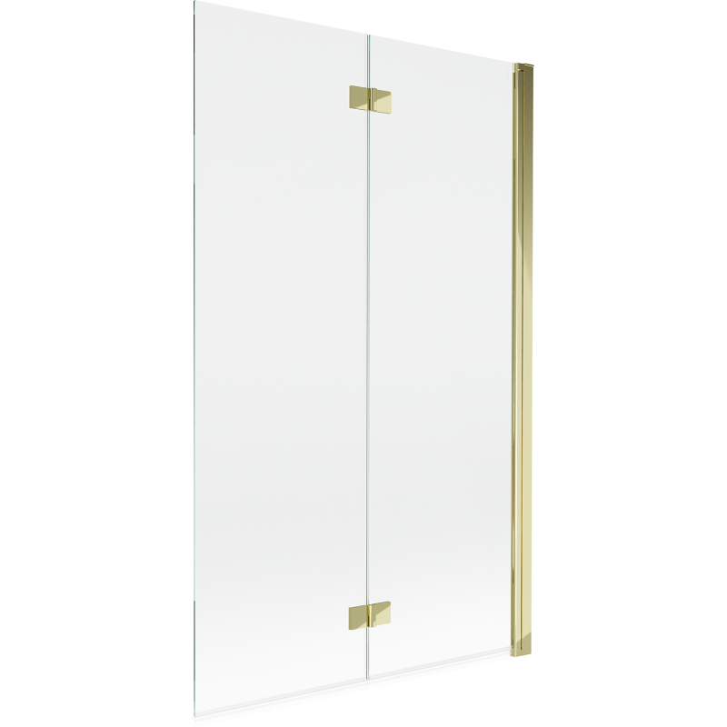 Mexen Mist право двукрилен душ параван 110 x 150 см, прозрачен, златист - 8A9-110-002-50-00-P