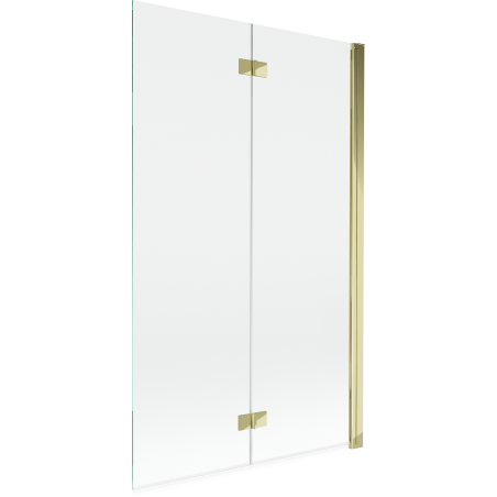 Mexen Mist право двукрилен душ параван 110 x 150 см, прозрачен, златист - 8A9-110-002-50-00-P