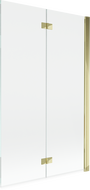 Mexen Mist право двукрилен душ параван 110 x 150 см, прозрачен, златист - 8A9-110-002-50-00-P