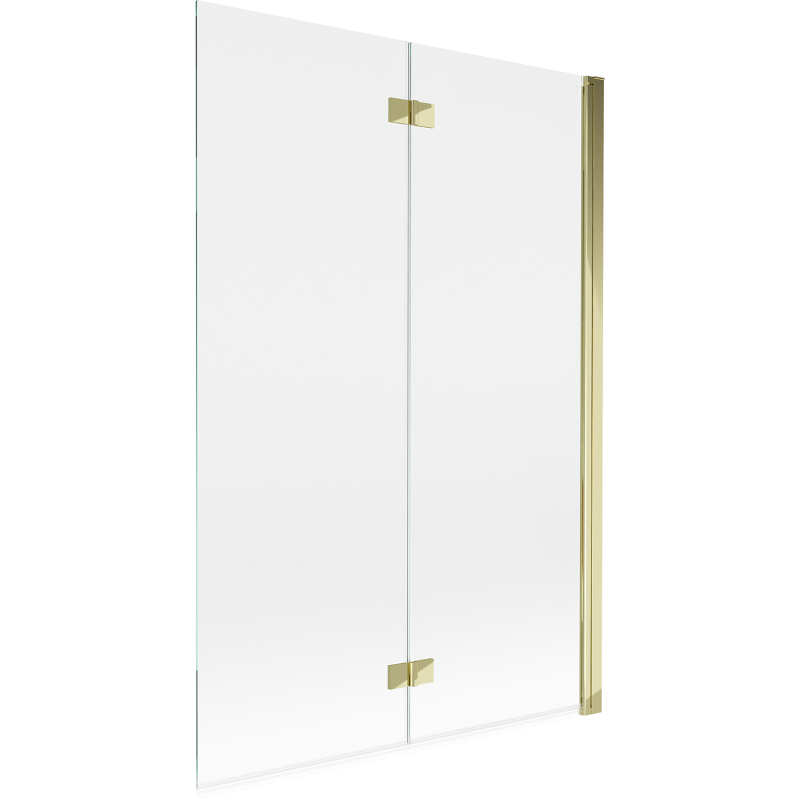Mexen Mist параван за вана 2-крилен десен 120 x 150 см, прозрачен, златен - 8A9-120-002-50-00-P