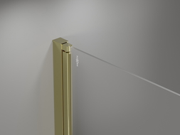 Mexen Mist двукрилен параван за вана десен 140 x 150 cm, прозрачен, златен - 8A9-140-002-50-00-P