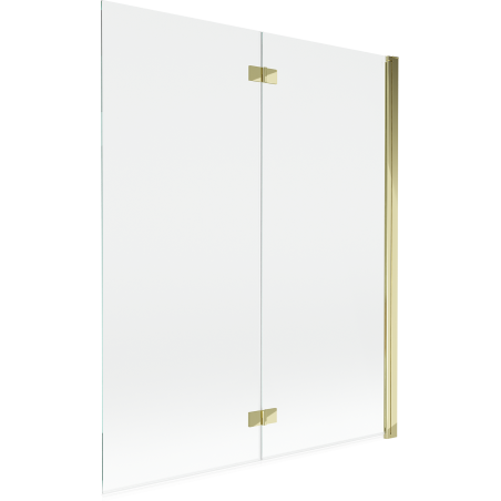 Mexen Mist параван за вана, двукрилен, десен 140 x 150 см, прозрачен, златист - 8A9-140-002-50-00-P