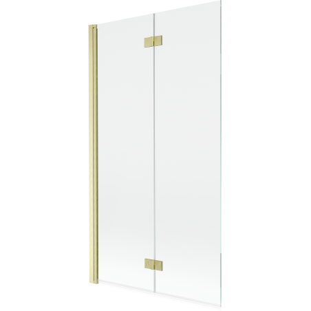 Mexen Mist параван за вана 2-крилен ляв 100 x 150 см, прозрачен, златен четкан - 8A9-100-002-55-00-L