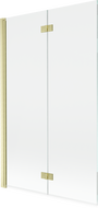 Mexen Mist двукрило душ параван, ляв, 110 x 150 см, прозрачен, златисто матиран - 8A9-110-002-55-00-L