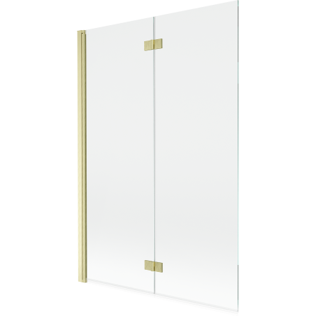Mexen Mist параван за вана 2-крилен ляв 120 x 150 cm, прозрачен, златист четкан - 8A9-120-002-55-00-L
