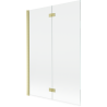 Mexen Mist параван за вана 2-крилен ляв 120 x 150 cm, прозрачен, златист четкан - 8A9-120-002-55-00-L