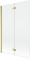 Mexen Mist параван за вана 2-крилен ляв 120 x 150 cm, прозрачен, златист четкан - 8A9-120-002-55-00-L