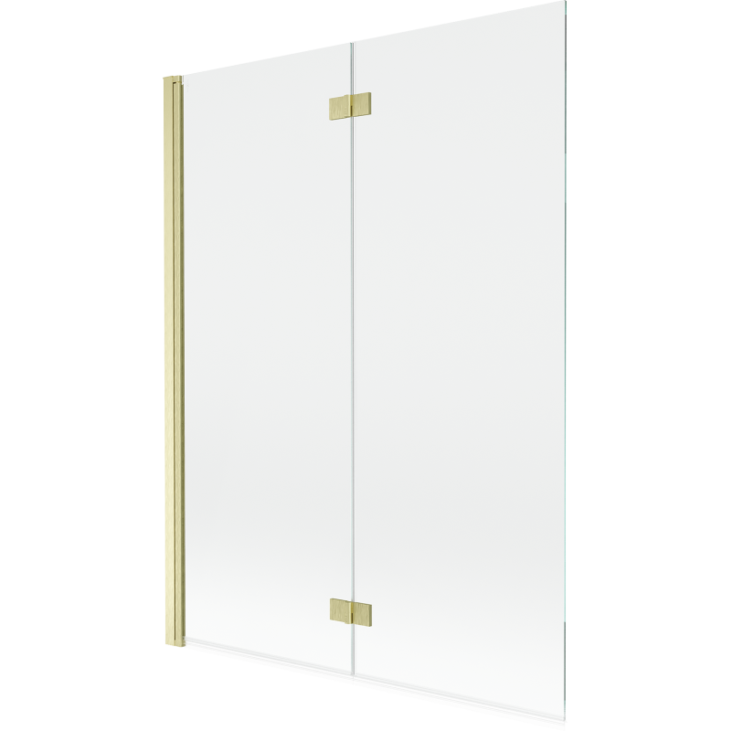 Mexen Mist параван за вана 2-крилен ляв 130 x 150 см, прозрачен, златист мат - 8A9-130-002-55-00-L
