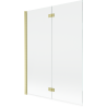 Mexen Mist параван за вана 2-крилен ляв 130 x 150 см, прозрачен, златист мат - 8A9-130-002-55-00-L