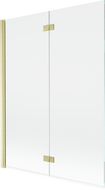 Mexen Mist параван за вана 2-крилен ляв 130 x 150 см, прозрачен, златист мат - 8A9-130-002-55-00-L