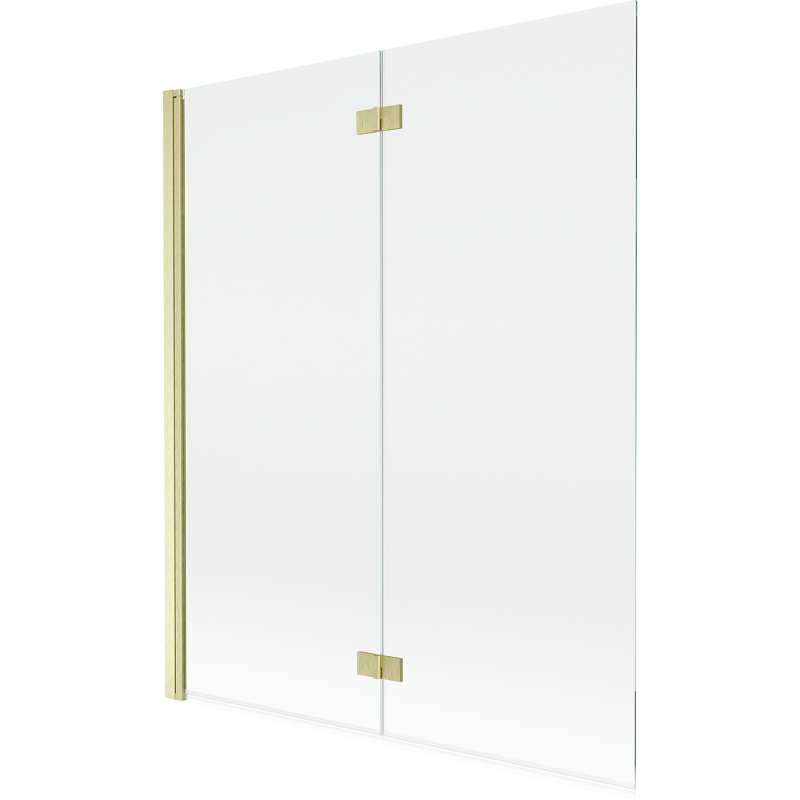 Mexen Mist двойна баня (лява) 140 x 150 см, прозрачна, златна четкана - 8A9-140-002-55-00-L