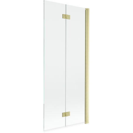Mexen Mist параван за вана 2-крилен десен 80 x 150 cm, прозрачен, златисто четкан - 8A9-080-002-55-00-P