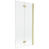 Mexen Mist параван за вана двукрила десен 90 x 150 см, прозрачен, златист мат - 8A9-090-002-55-00-P