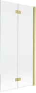 Mexen Mist параван за вана двукрила десен 90 x 150 см, прозрачен, златист мат - 8A9-090-002-55-00-P