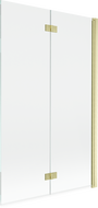 Mexen Mist параван за вана, 2-крилен, десен, 110 x 150 cm, прозрачен, златен четкан - 8A9-110-002-55-00-P