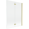 Mexen Mist параван за вана с 2 крила, дясен, 130 x 150 cm, прозрачен, златен полиран - 8A9-130-002-55-00-P