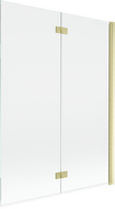 Mexen Mist параван за вана с 2 крила, дясен, 130 x 150 cm, прозрачен, златен полиран - 8A9-130-002-55-00-P