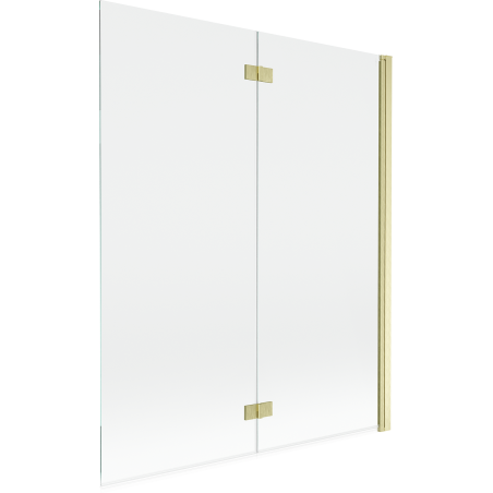 Mexen Mist параван душ двукрилен десен 140 x 150 см, прозрачен, златист матиран - 8A9-140-002-55-00-P