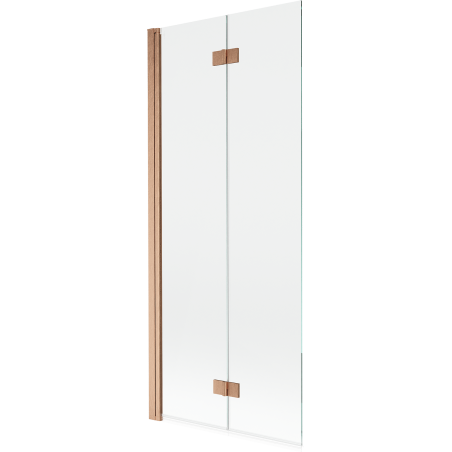 Mexen Mist двукрилен ляв душ параван 80 x 150 cm, прозрачен, четкан мед - 8A9-080-002-65-00-L