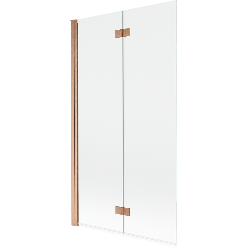 Mexen Mist двукрилен ляв параван за вана 100 x 150 cm, прозрачен, четкана мед - 8A9-100-002-65-00-L