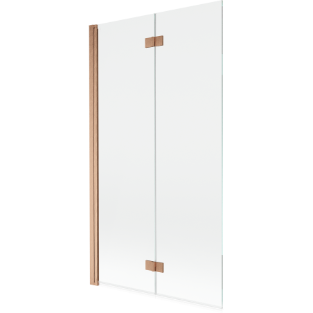 Mexen Mist двукрилен ляв параван за вана 100 x 150 cm, прозрачен, четкана мед - 8A9-100-002-65-00-L