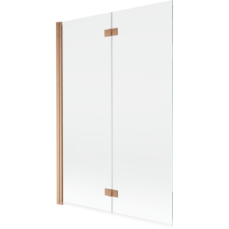 Mexen Mist параван за вана 2-крилен ляв 120 x 150 cm, прозрачен, четкан мед - 8A9-120-002-65-00-L