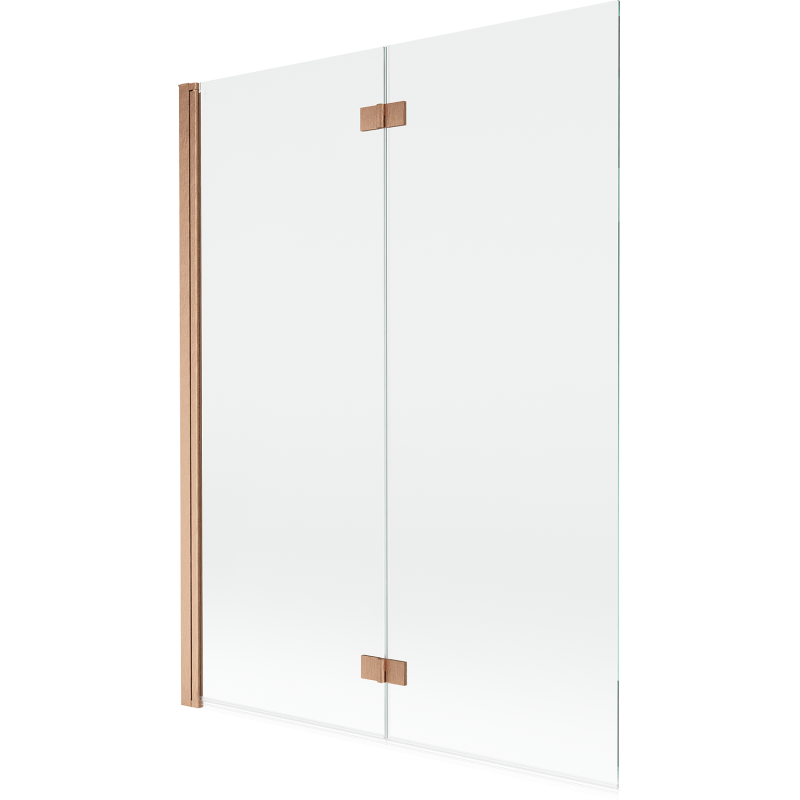 Mexen Mist двукрилен душ параван ляв 130 x 150 см, прозрачен, матирана мед - 8A9-130-002-65-00-L