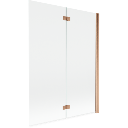 Mexen Mist параван за вана двукрилен десен 130 x 150 cm, прозрачен, матирана мед - 8A9-130-002-65-00-P
