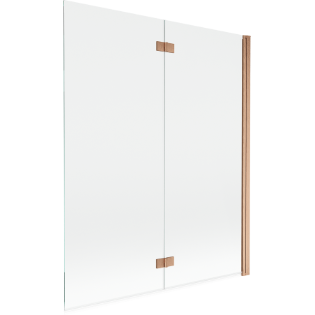 Mexen Mist параван за вана 2-крилен десен 140 x 150 см, прозрачен, четкана мед - 8A9-140-002-65-00-P