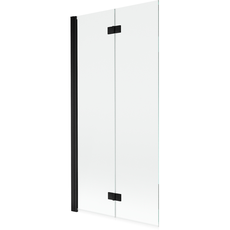 Mexen Mist параван за вана 2-крилен ляв 90 x 150 см, прозрачен, черен - 8A9-090-002-70-00-L