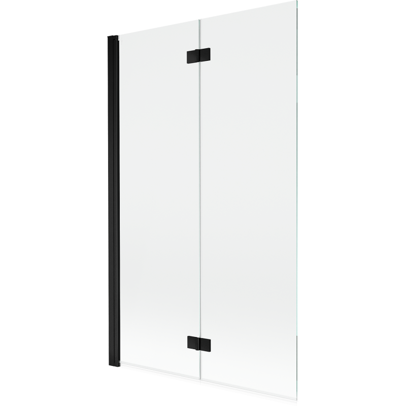 Mexen Mist подвижен параван за баня, двукрилен, ляв, 110 x 150 см, прозрачен, черен - 8A9-110-002-70-00-L