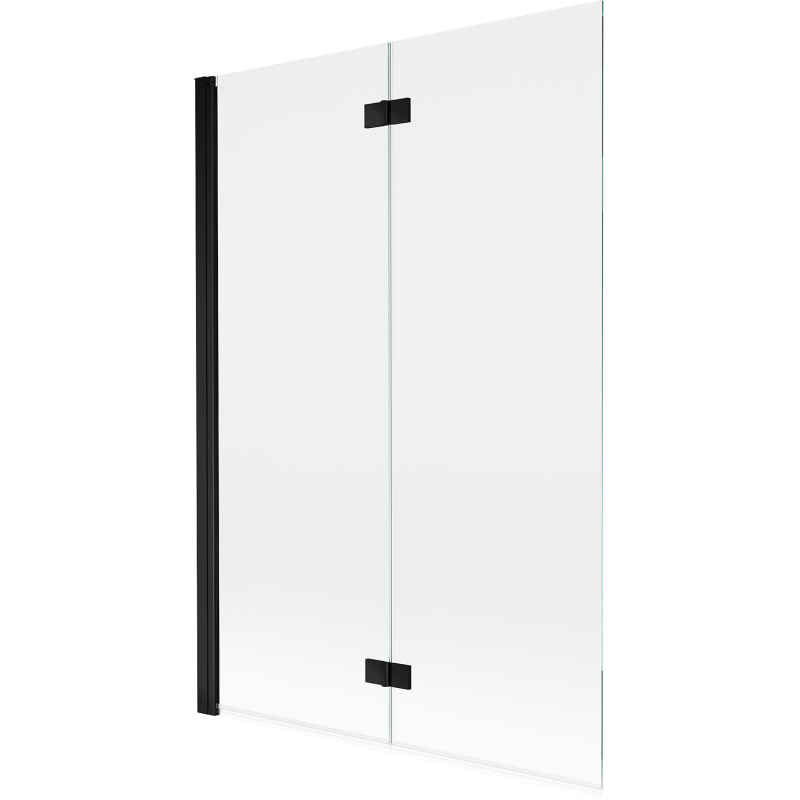 Mexen Mist параван за вана, двукрилен, ляв, 120 x 150 см, прозрачен, черен - 8A9-120-002-70-00-L