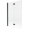 Mexen Mist параван за вана, двукрилен, ляв, 120 x 150 см, прозрачен, черен - 8A9-120-002-70-00-L